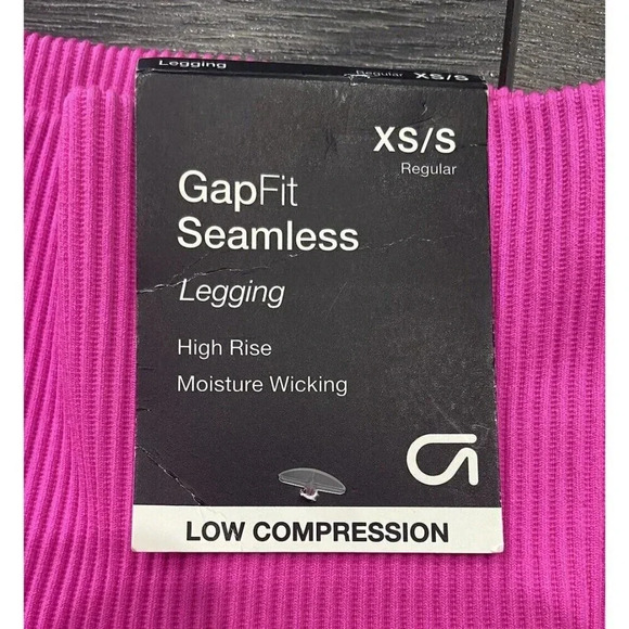 NWT Gap Fit Seamless Leggings High Rise Low Compression Hot Pink XS New - Picture 2 of 5